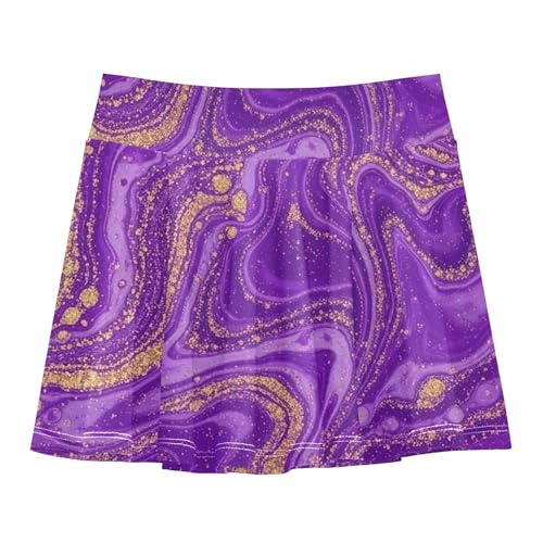 Toddlers Tennis Skirts Marble Purple Athletic Shorts for Girls Skorts Funny Cheer Skirt 4t