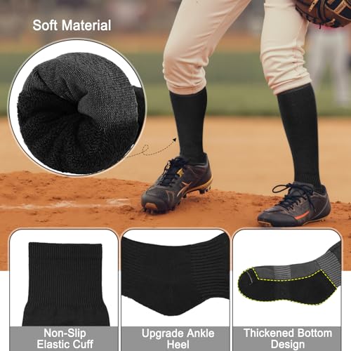 YSense Baseball Socks for Youth, Softball Soccer Calf Tube Socks & Belt Combo Set for Boys Girls Women Men School Sports4