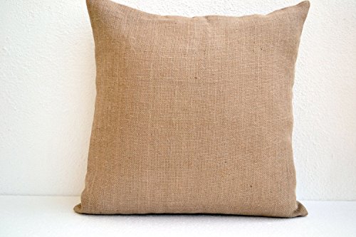 Amore Beaute Handmade Burlap Pillowcase - Decorative Pillow Cover in Natural Burlap - Burlap Pillow with Button Closure - Throw Pillowcover - Cushion Covers - Gift (12x20 Inches)