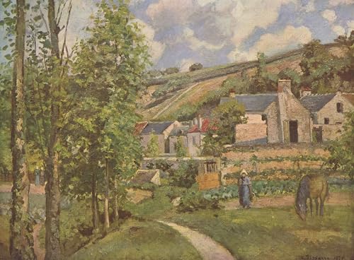 Affiches d'art Pissarro L'hermitage et tableau déco murale en toile 60x90