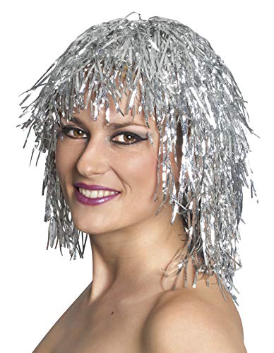 PARTY FIESTA Peluca Tinsel Plata Cover