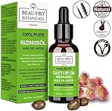 【ALLE NATURAL BEAUTY SOLUTION】Dieses Bio-Extra-Virgin-Rizinusöl ist ein echtes Schönheitsmittel! Es wirkt wie ein natürliches Wimpernwachstums-Serum (Wimpernwachstums Verstärker), Conditioner, heiße Ölbehandlung, Feuchtigkeitscreme und Maske, um auf natürliche Weise schönes Haar, Wimpern, Brauen und Haut zu kräftigen - ohne die aggressiven Chemikalien!