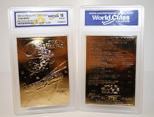 Star Wars MILLENNIUM FALCON 23KT Gold Card Sculpted #/10,000 Graded GEM MINT 10