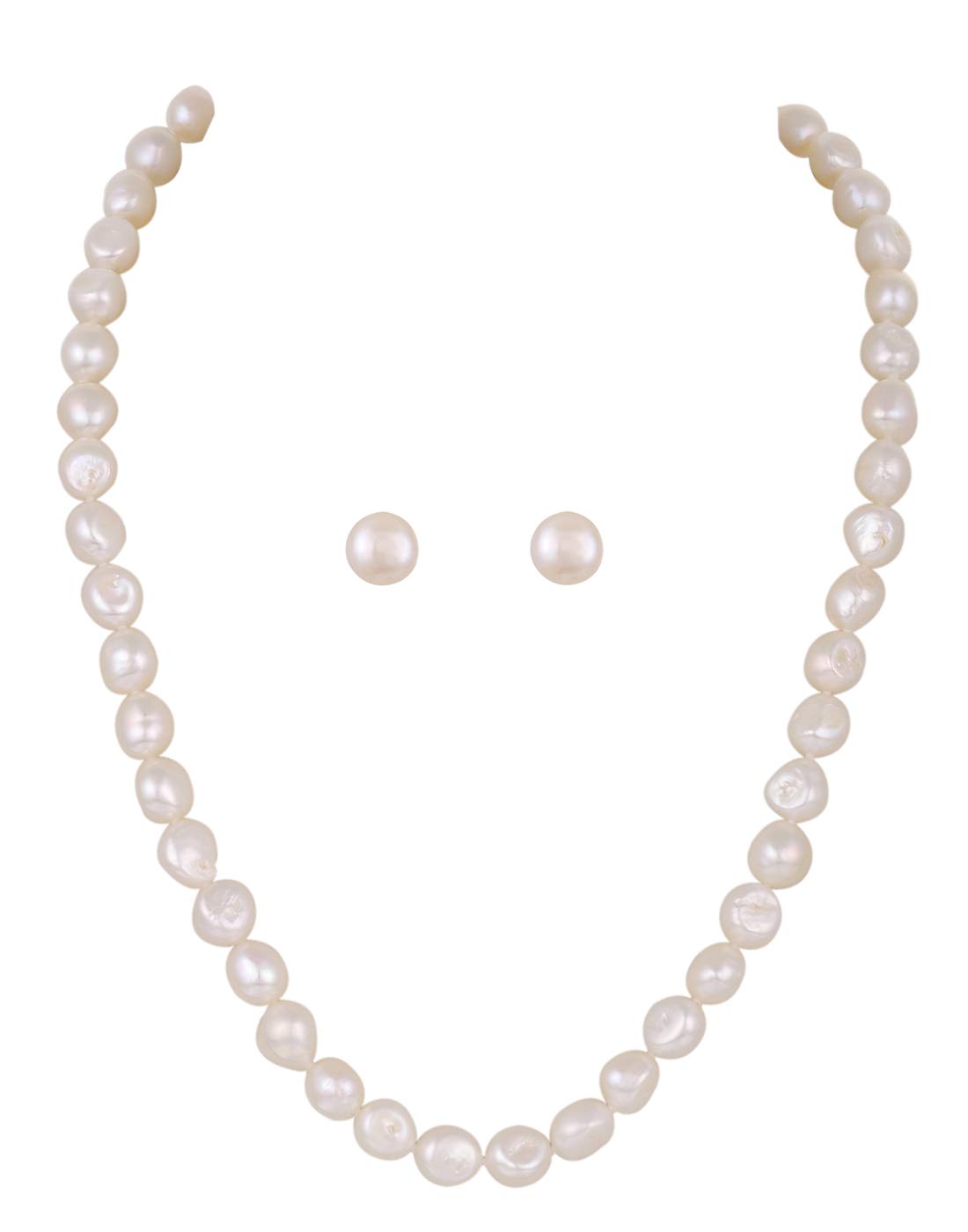 Hyderabad Jewels Natural Fresh Water Barook Pearls Single Strand Necklace Set For Women Girls (B07X8JKGZN) Amazon Price History, Amazon Price Tracker