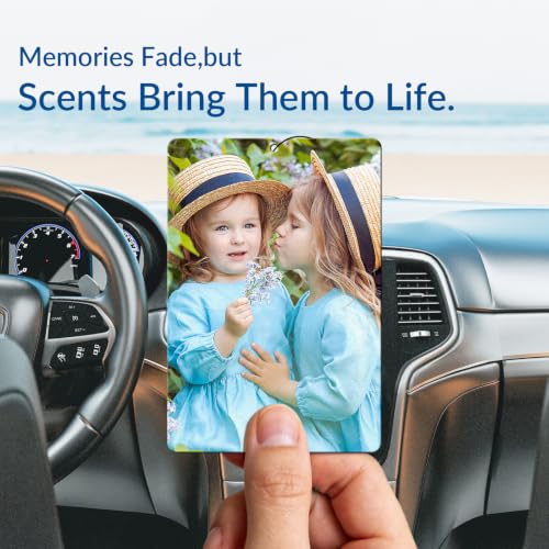 Image of Custom Air Fresheners with Picture for Car | Personalized Photo Gifts; Double-Sided Print; Hanging Ornament; Scent Choice Available; Rectangle Shape