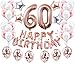 Produktbild JeVenis 38 STÜCKE Rose Gold 60. Geburtstag Dekorationen Party Supplies Nummer 60 Geburtstag Luftballons Alles Gute zum Geburtstag Ballon Banner 60 Geburtstag Dekorationen für Sie