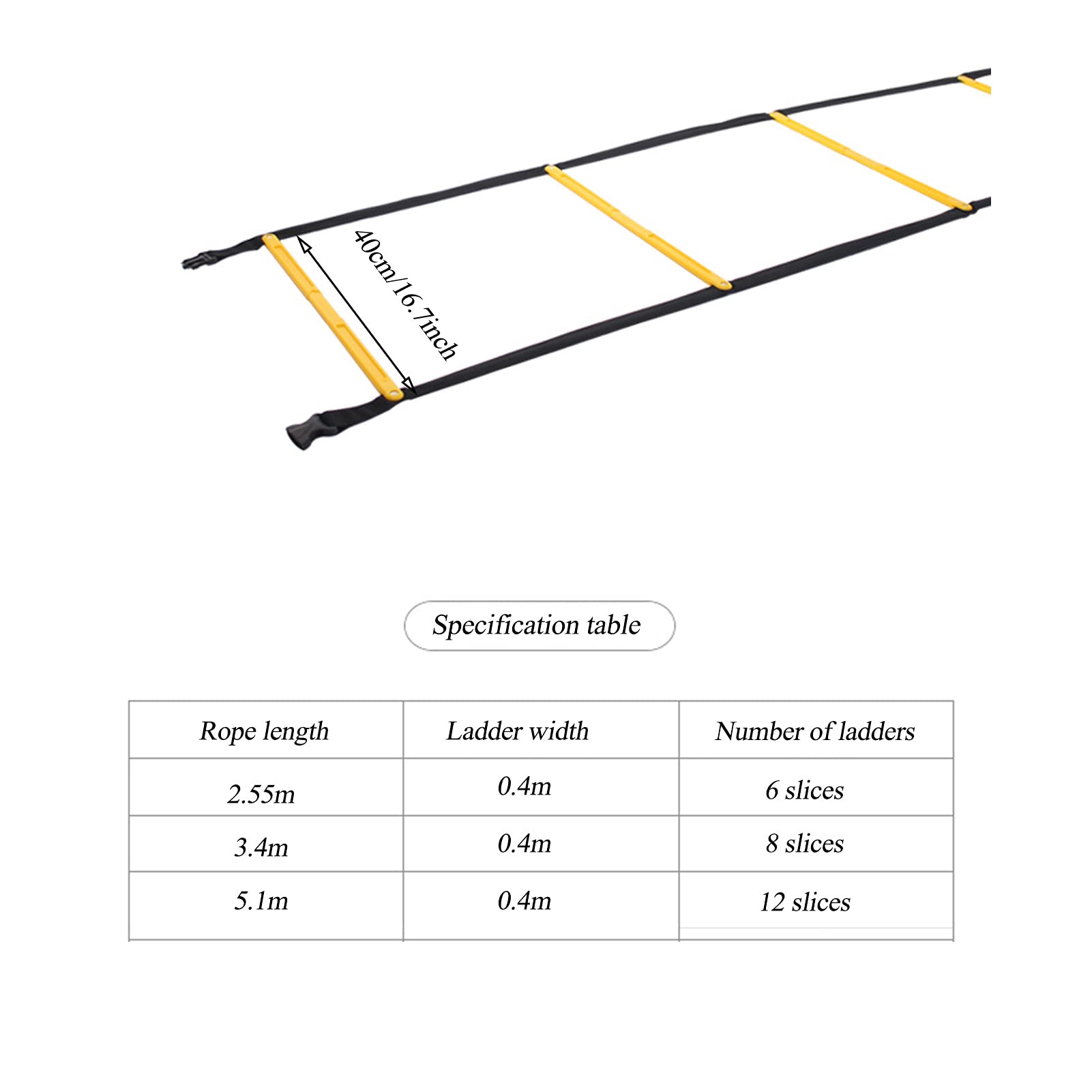Scala for Allenamento velocità Agility in PP con Coni | Scala for allenamento di velocità con coni 2,55-5,1 m for lo sport
