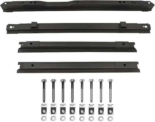 ELITEWILL Kit de travesaño de soporte de piso de plataforma de camión corto de 4 piezas con accesorios de montaje para Ford F250 F350 Super Duty