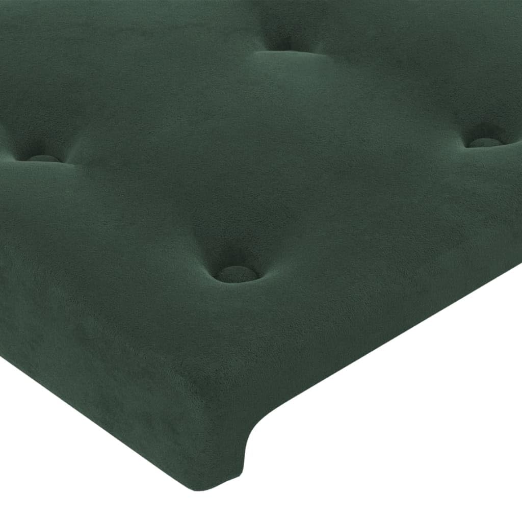 Ciemnozielony aksamitny zagłówek 90 x 5 x 118/128 cm, z regulacją wysokości, miękki materiał, stabilne drewno, wyściełany na ramę łóżka, do sypialni