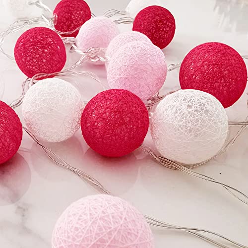 Guirlande de boules de coton à LED, 20 LED alimentées par batterie, éclairage de nuit décoratif pour la maison, le festival de Noël, la fête, le jardin,...