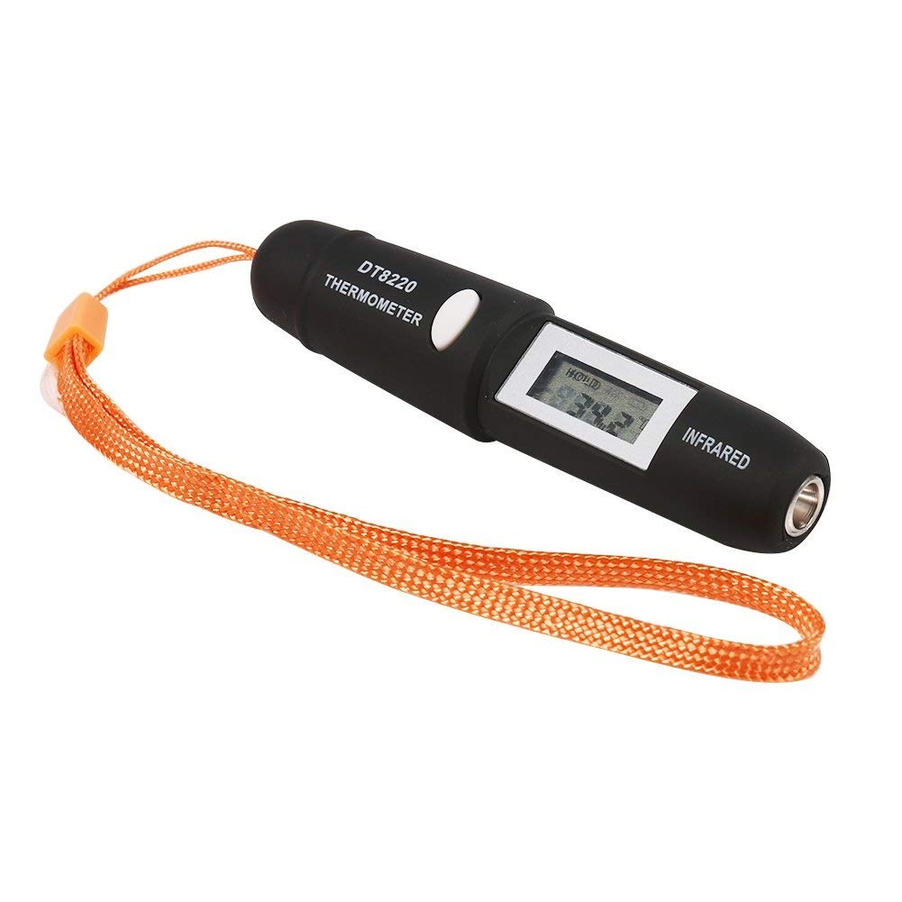 Termómetro infrarrojo sin contacto Medidor de temperatura digital IR Pluma for cocinar alimentos con leche (Negro)