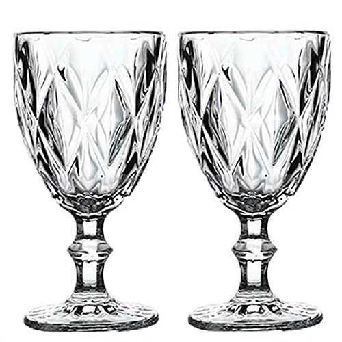 Elegante juego de copas de vino para bodas, fiestas, 2 unidades, 240 ml, copas para licores y jugos, diseño colorido en relieve