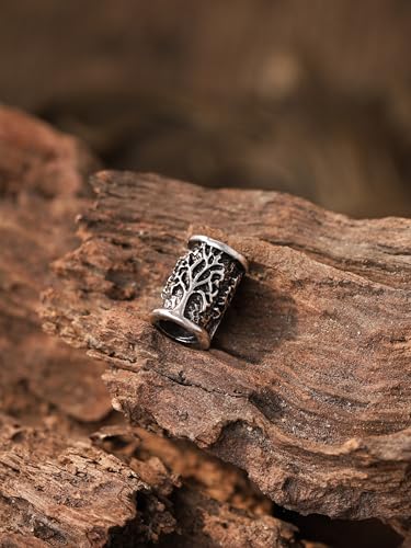 HAQUIL Tree of Life Bead, Yggdrasil Viking Hair Bead, Norse Vikings Runes Hair Beard Beads, Jewelry for Men Women4