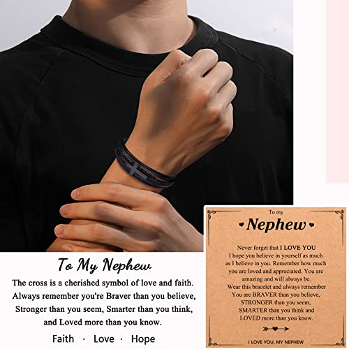 Pinkdodo Nephew Gifts From Auntie, Nephew Bracelet, Confirmation Communion Birthday Graduation Gifts For Nephew From Aunt Uncle #TOP1