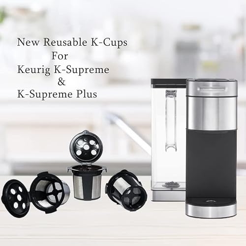Delibru Reusable K Cups For Keurig Supreme And K Supreme Plus Coffee Pods Filter - Pack Of 4 - Refillable K Cups For Keurig Supreme Plus Coffee Maker - K Cups Reusable Pod Keurig Supreme Accessories #TOP1