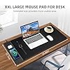 VOVIPO Pad de souris de charge sans fil 15W,Tapis de souris de jeu imperméable,XXL grand tapis de bureau 80 x 40cm, tapis de bureau noir classique pour MacBook/PC/ordinateur portable-noir