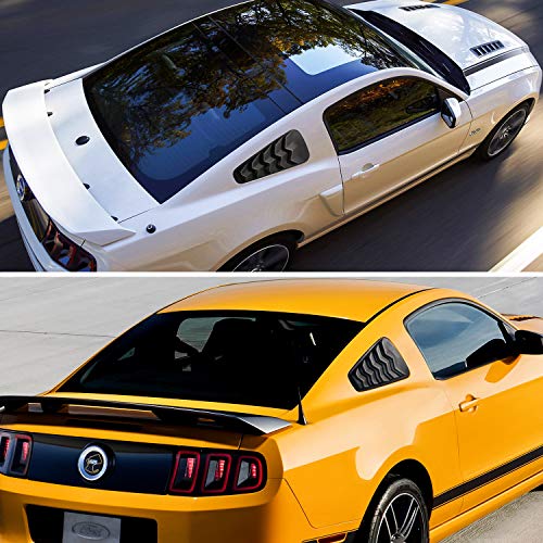 Side Window Louvers Fit For Ford Mustang 2005 2006 2007 2008 2009 2010 2011 2012 2013 2014 Windshield Sun Shade Cover Matte Black - Pair #TOP6