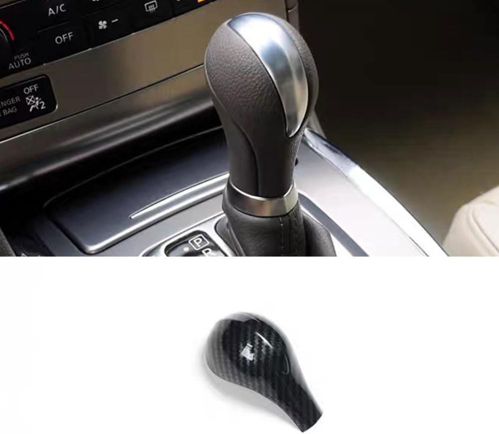 for Infiniti G37 G25 2010 2011 2012 2013 Carbon Fiber ABS Automatic Gear Shift Panel Cover Trim Gear Shift Knob Trims (1PC Gear Shift Knob Cover)