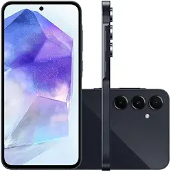 Samsung Galaxy A55 5G, Câmera Tripla Traseira de até 50MP, Selfie de 32MP, Nightography, Apagador de objetos, Design em metal e vidro, IP67, Super AMOLED 6.6' 120Hz Vision Booster, 128GB - Azul Escuro