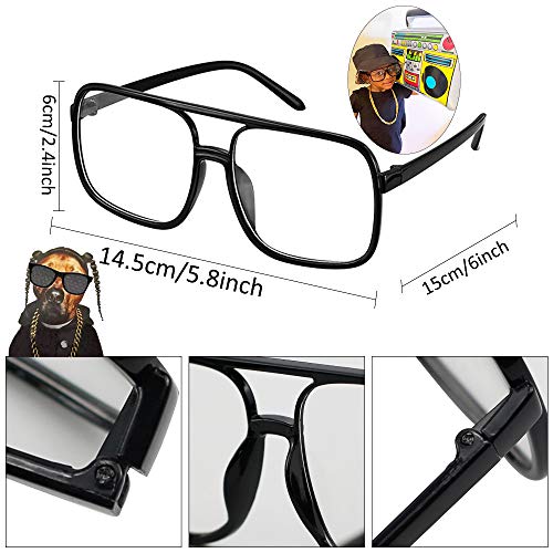 90s Run Dmc Costume 80s Costumes Set for men,Black Bucket Hat Gold Party Chains,Bracelet and DJ Sunglasses 90s Costume Glasses for Birthday Favors,Mens 80s Party and Hip Hop Rapper Theme (black)