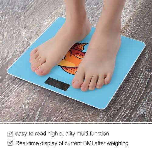 Báscula de baño digital con imagen de pez y vidrio templado miniatura 5
