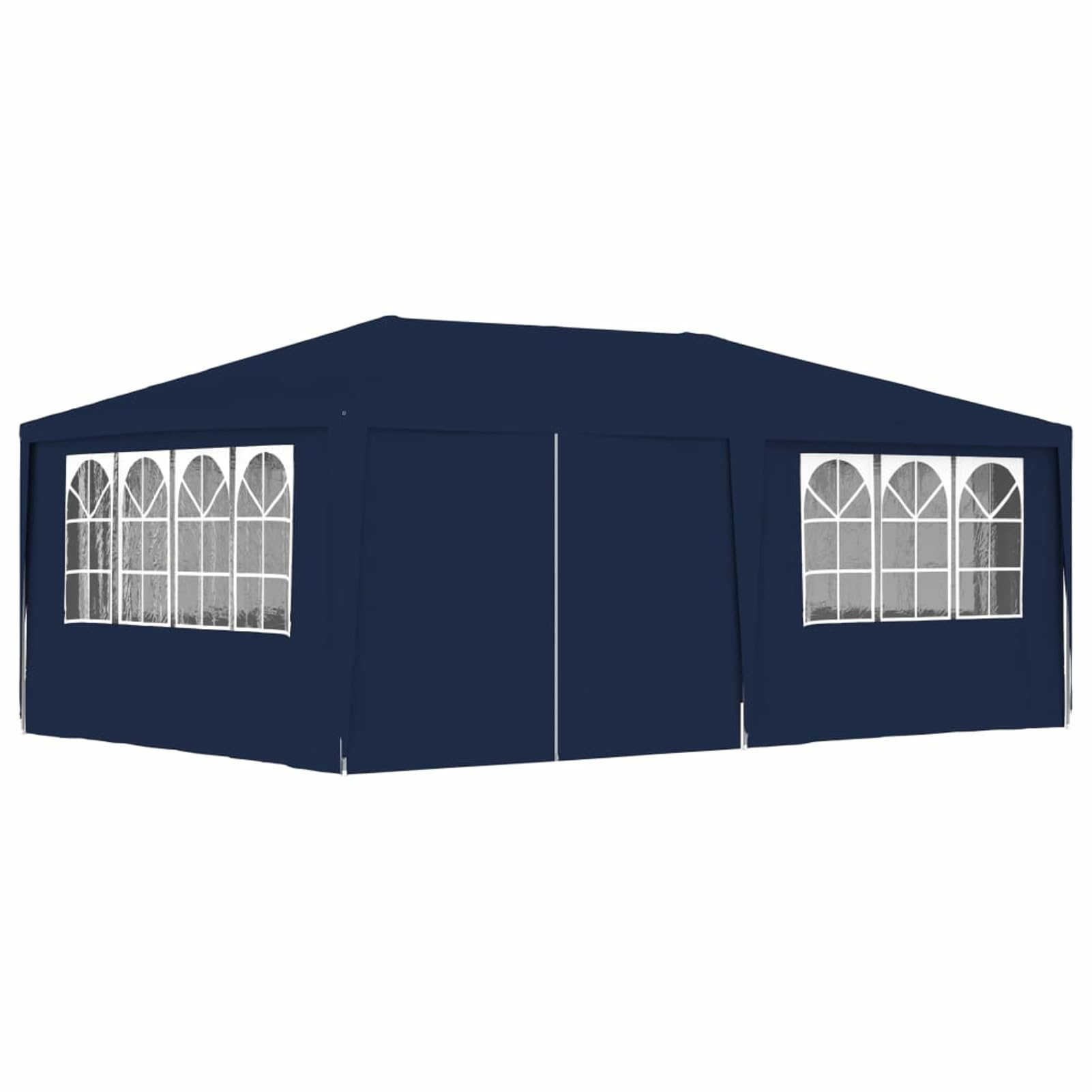 IKAYAA Carpa para Fiestas 4 x 6 m, Carpa Jardín Plegable con Paredes, Carpa para Fiesta, Gazebo, Cenador Plegable para Camping, Fiestas, Exterior, Color Azul