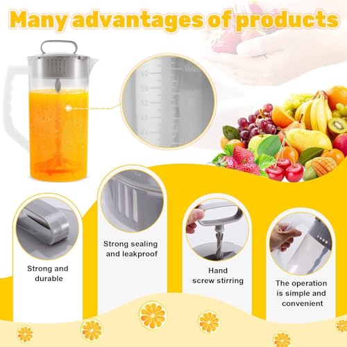 Récipient à jus facile à mélanger pichet mélangeur robuste de 64 Oz pack de 3 - 7