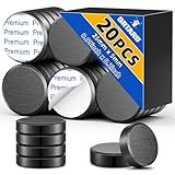 Grtard 20Pcs Ceramic Magnets for Crafts, 25x5mm Strong Round Magnets with Adhesive Backing, Small Round Circle...