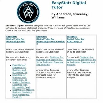 Online Access EasyStat Digital Tutor for Microsoft Excel, Version 2 ...