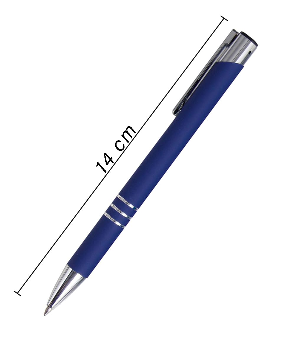 StudioCr72 Personalisierte Metallstifte Set mit Logo Bild Lasergravur Geschenkidee (Marineblau, 500 Stück)