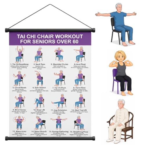 Image of 40*60 CM Tai Chi Chair Exercise for Seniors - Tai Chi Chair Workout Chart