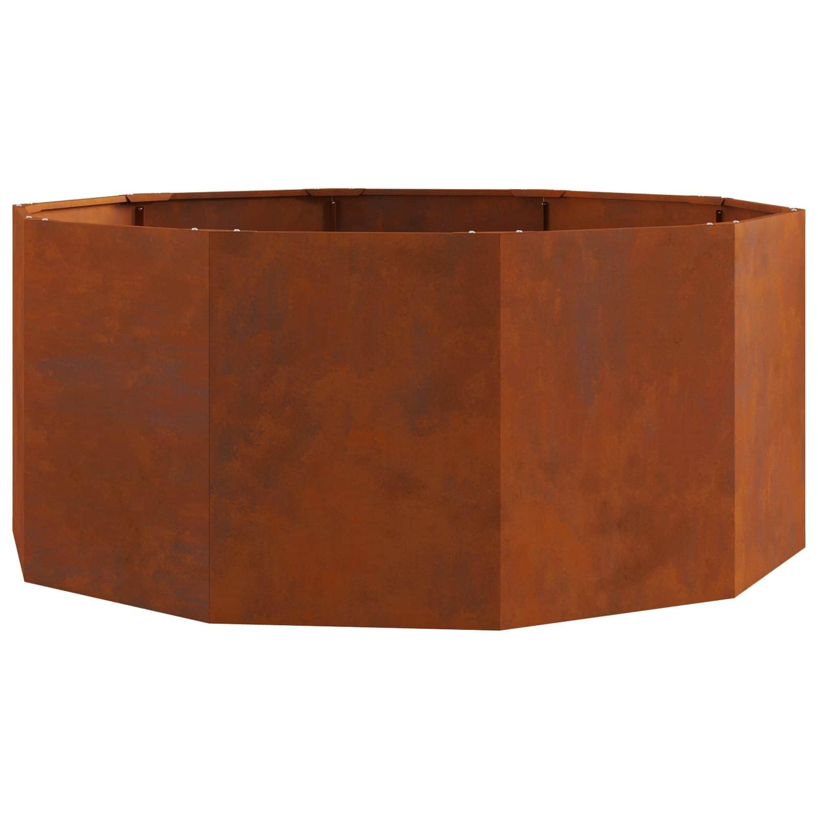 Vaso per piante da 120 x 120 x 50 cm, in acciaio resistente alle intemperie, quadrato, grande fioriera per terrazza, balcone e giardino, effetto ruggine