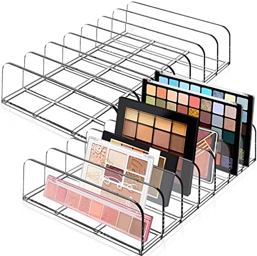 2 Pack Eyeshadow Palette Makeup Organizer,Eyeshadow Storage Holder,Acrylic Cosmetic Organizer for Vanities,Bathroom Countertop,Cabinets,7 Section