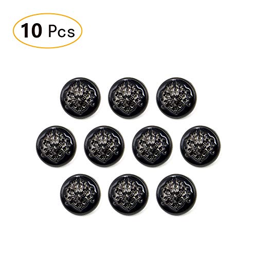 Tong Yue Lions - Botones de metal para vaqueros de costura, color dorado, 10 unidades, Aleación, Silver+black, 18 mm