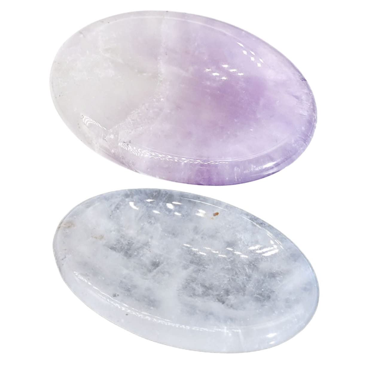PLAFOPE 10kawałki Naturalny Kamień Masujący Owalna Płytka Do Gua Sha Kryształowy Wyciskacz Do Stresu Wygodny Worry Stone Twarz Szyję i
