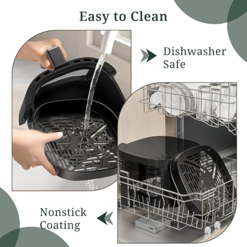 Image of Air Fryer, 6QT Airfryer with Viewing Window, 12-in-1 Digital Air Fryer Oven, 400F Fast Heating, Nonstick & Dishwasher Safe Square Basket, Air Fry, Roast, Bake, Reheat, Dehydrate for Family Meals