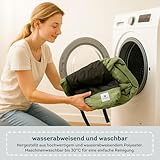 Wanderpfote Hundedecke für Unterwegs, 75 x 50cm – Waschbar, Orthopädisch, Wasserdicht – Hochwertiges Design – Hundedecke Outdoor, Hundematte Auto (Grün, Größe M)
