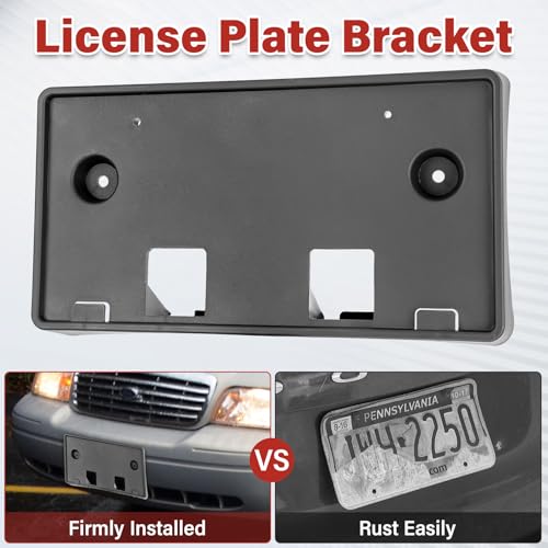 Image of License Plate Bracket Accessories for Ford Crown Victoria 1998-2011,for Mercury Grand Marquis 2003-2006, Front Bumper License Plate Holder Replacement Frame Black Mount
