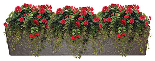 Emsco Group 92415 38" Weatherproof Resin Trough Window Planter, Bronze Cover