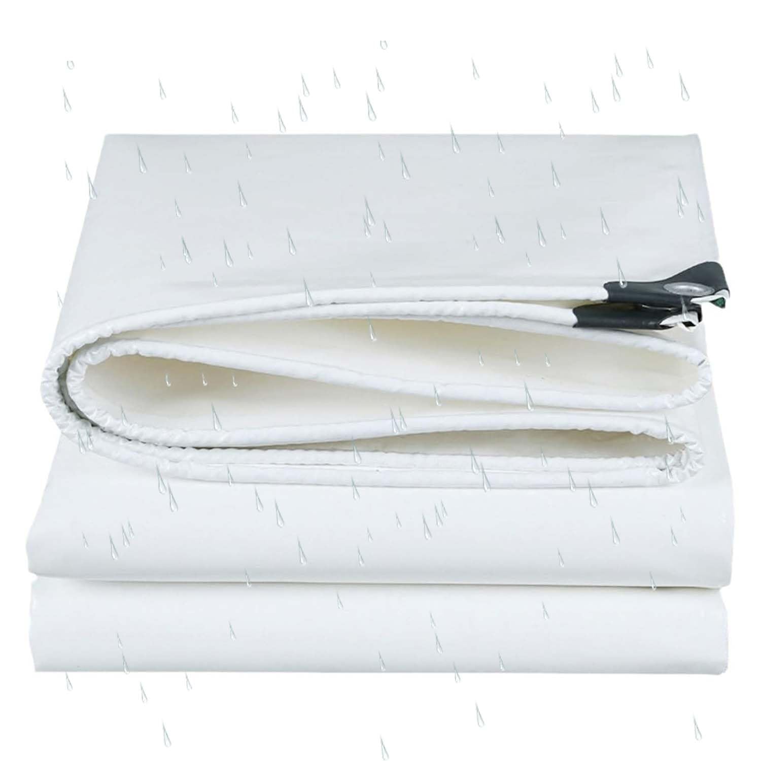 Lona industrial impermeable blanca de 2x3m con ojales para remolques y exterior