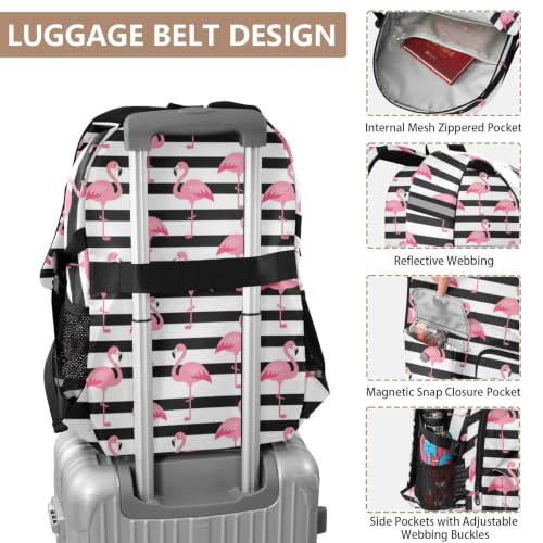 Mochila de 17.5 pulgadas con compartimento acolchado para portátil y diseño de rayas 4