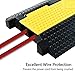 F COME 1 Pack Rubber Cable Ramp Hose Cable Protector Ramp 2 Channel 22000Lbs Load Capacity Traffic Speed Bump Wires Power Lines Extension Cord Cover for Indoor Outdoor