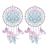 CIWEI Mandala Wall Decal Colorful Dream Catcher Feathers Wall Stickers-Peel and Stick Vinyl Art Wall Stickers for Living Room Girls Women Bedroom Kids Rooms School Home Decor