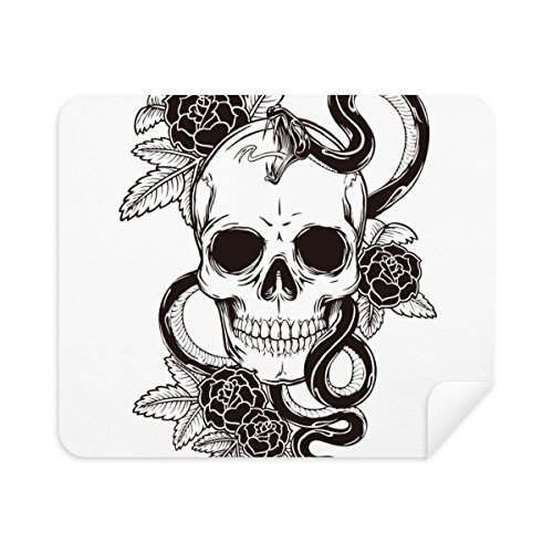 Chiffon de nettoyage crâne serpent essuie écran téléphone suède