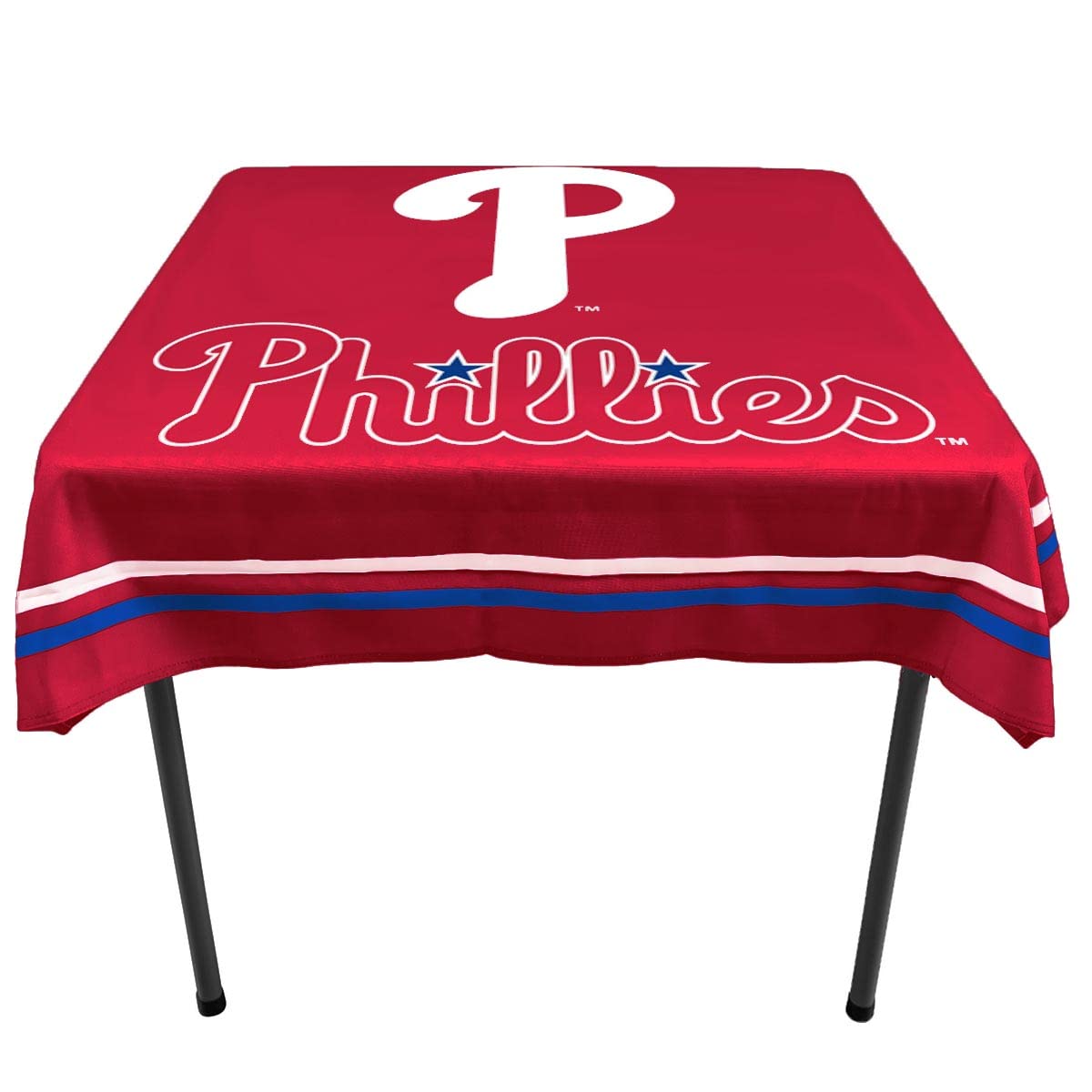 WinCraft Phillies Logo Tablecloth and Square Table Cover Overlay