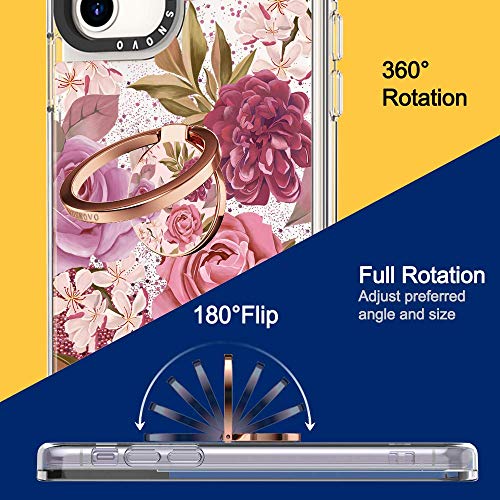 Cell Phone Ring Holder Finger Stand - Mosnovo Blossom Floral Flowers Kickstand For Girls Women, 360° Rotation Metal Ring Grip For Magnetic Car Mount, Compatible With All Smartphone - Rose Gold #TOP3