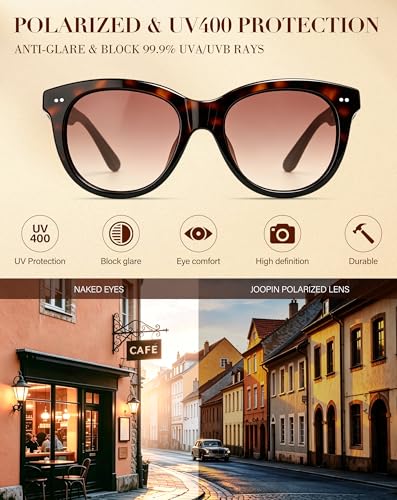 Image of Joopin Oversized Cat Eye Sunglasses Polarized UV Protection Retro Round Sun Glasses Shades for Women Driving Beach Vacation