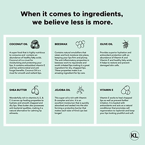 Kind Lips Lip Balm, Nourishing Soothing Lip Moisturizer For Dry Cracked Chapped Lips, Made In Usa With 100% Natural Usda Organic Ingredients, Sweet Mint Flavor, Pack Of 3 #TOP3