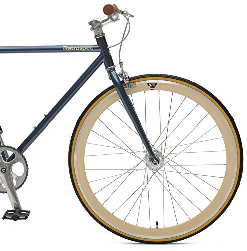 Retrospec Bicycles Mantra V2 Single Speed Fixed Gear Bicycle, Midnight Blue, 61cm/X-Large - Thumbnail 4