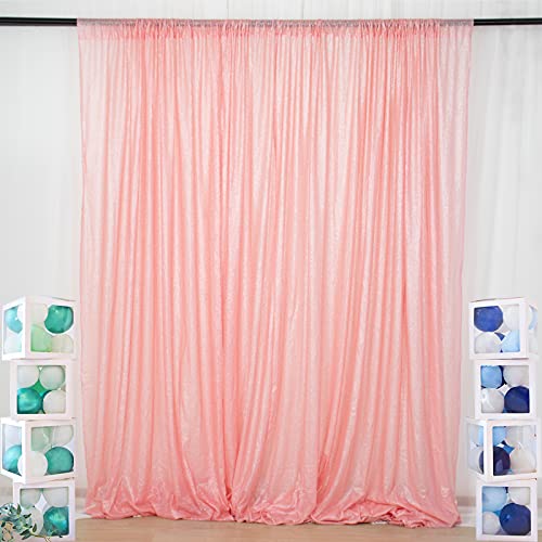 ShinyBeauty Sequin Backdrop 7ftx7ft Baby Pink Sequin Fabric Backdrop Drapes Sparkle Backdrop for Photoshoot Baby Shower Glitter Backdrop for Happy Birthday Backdrop Background